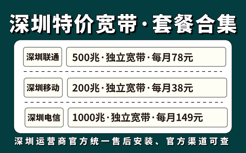 深圳宽带怎么办理报装便宜？推荐来啦