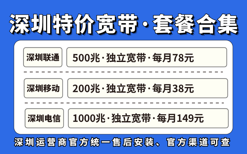 深圳宽带哪个套餐好用又划算？合集来啦