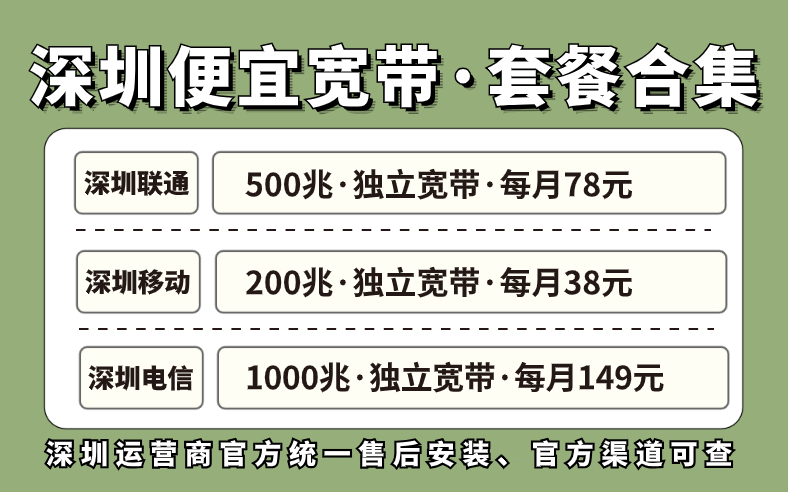 深圳宽带优惠套餐哪个好？我不允许你不知道